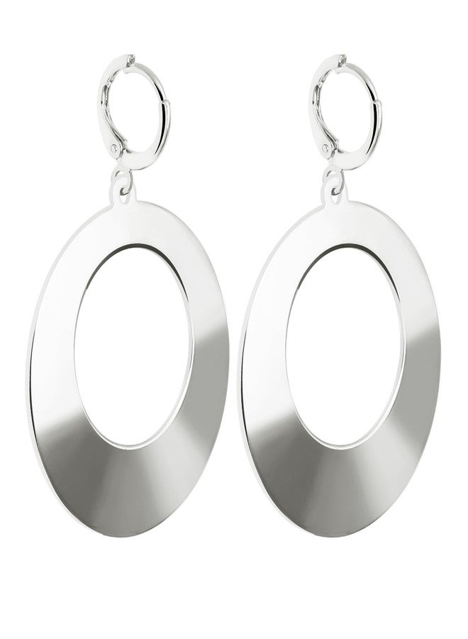 S SUSANN Big Silver Hoop Earrings for Women, Round Silver Earrings with High Polished Surface,Hypoallergenic Trendy Dangling Earrings for Women - Image 1